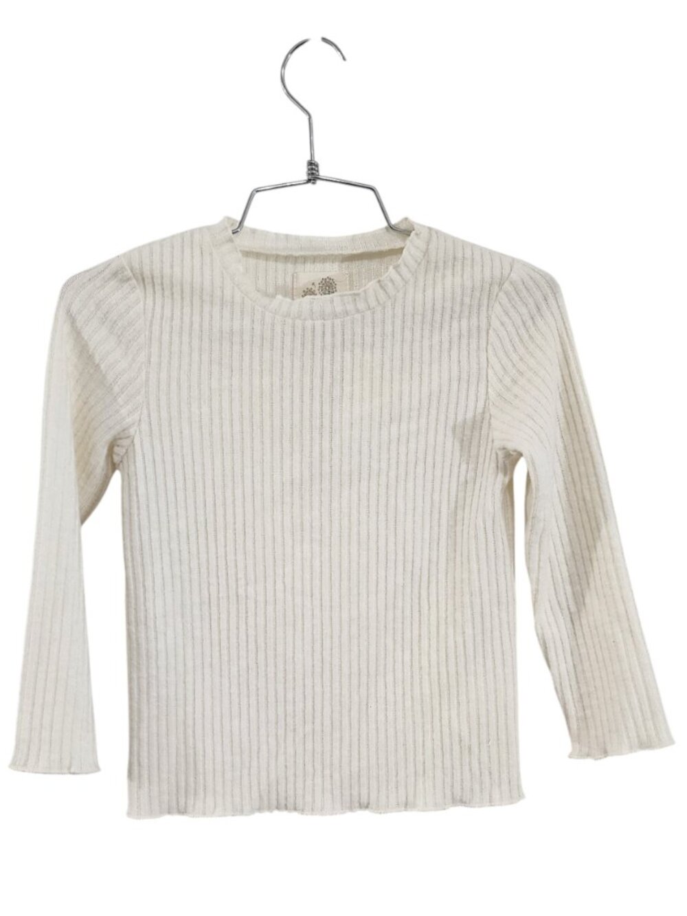 NWT - VIGNETTE - Cream Long Sleeve Ribbed Cotton Top - Girl Size 5Y
